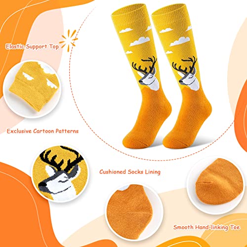 Kids Ski Socks - Warm Thermal Snow Socks for Boys & Girls, Medium Yellow & Yellow (2 Pairs)
