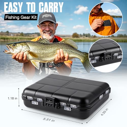 TOPFORT 187pcs Fishing Accessories Kit with Tackle Box - Organized Fishing Gear & Hooks