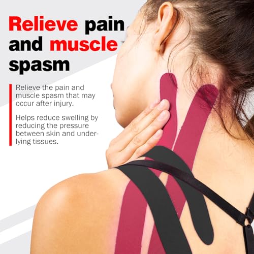 AZEN 3 Rolls Kinesiology Tape, 16.4 ft Waterproof Kinetic Tape for