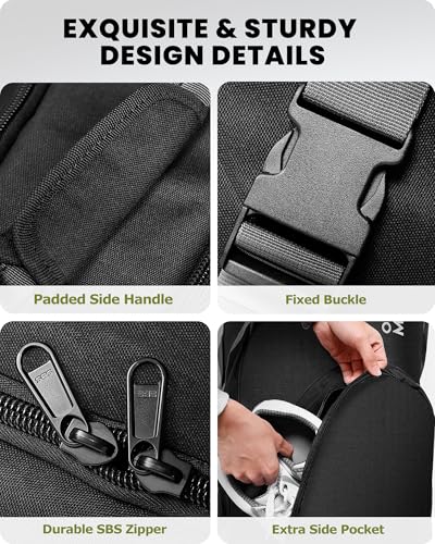 Padded Golf Travel Bag with Reinforced Wheels - Black, Large