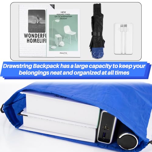 Waterproof Drawstring Backpacks - 6-Pack Cinch Gym Bags