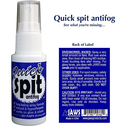 Quick Spit Anti-Fog Spray for Swim Goggles & Masks - 1 Ounce
