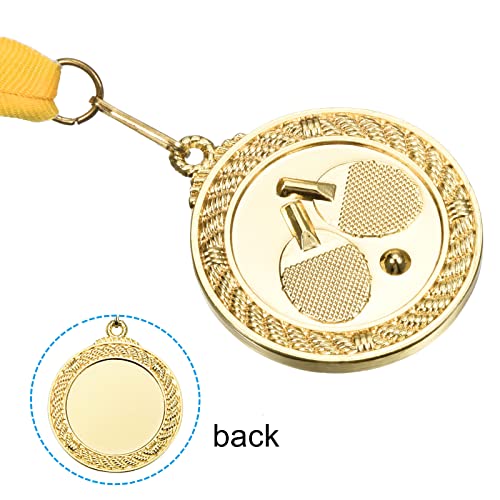 PATIKIL 2” Ping Pong Medals 3 Pack - Table Tennis Award Gold Silver Bronze with Ribbon