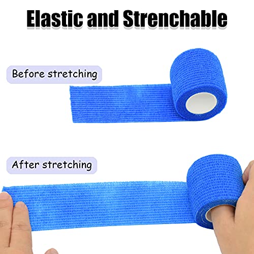 Self Adhesive Bandage Wrap - 6 Pack, 2 Inch x 5 Yards, Mixed Colors