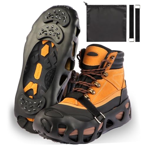 Ice Cleats for Shoes and Boots - 30 Spike Crampons, Medium Size