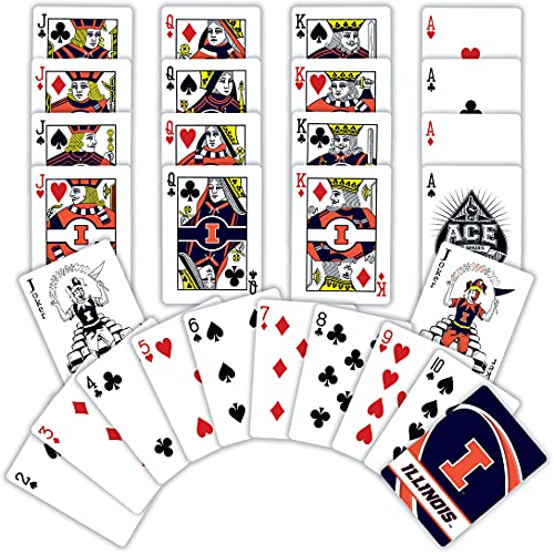 NCAA Illinois Fighting Illini Playing Cards - Poker Size Deck