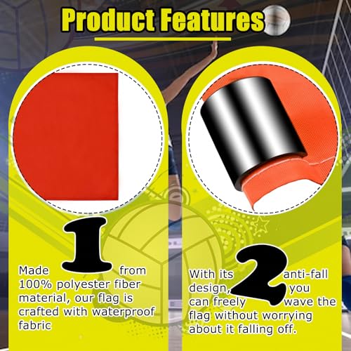 Volleyball Referee Flags - 4-Pack High-Visibility Red Signal Flags