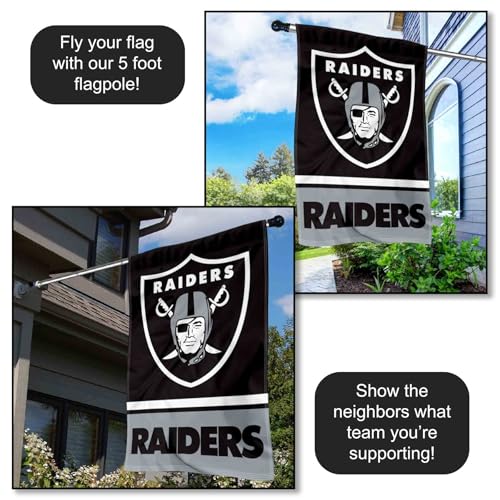 Las Vegas Raiders Double-Sided Outdoor House Flag - 28 x 40 inches, Team Logo Banner