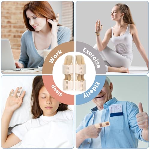 Adjustable Finger Splint for Pain Relief - Beige, 2 Count