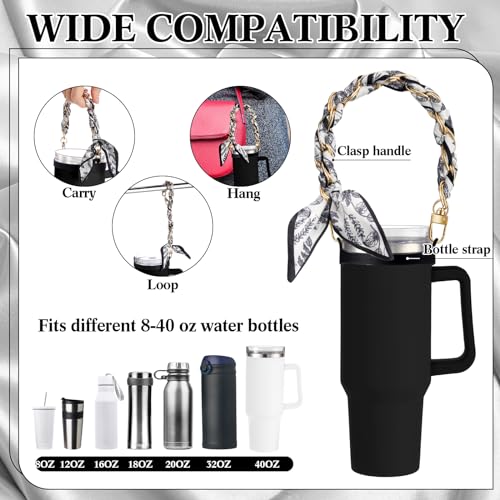 Silicone Water Bottle Carrier Handle with Decorative Scarf Strap