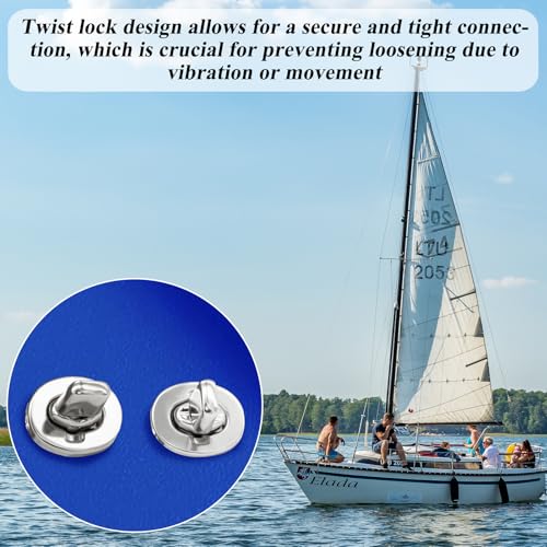 30 Sets Twist Lock Fasteners 304 Stainless Steel Rotating Button Fasteners for Boats RVs Caravans (One Size / 30.0)