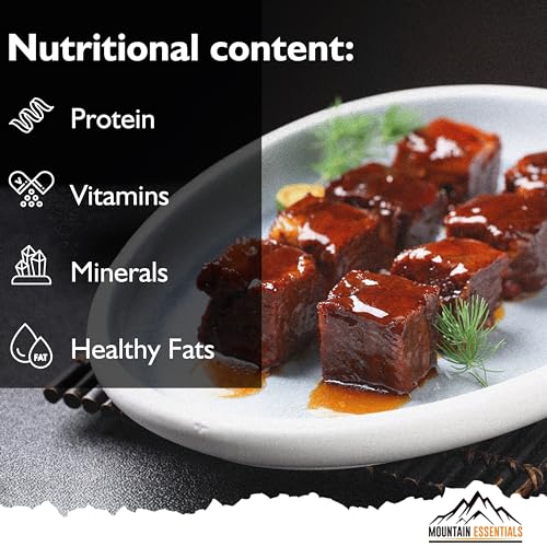 Mountain Essentials Freeze Dried Diced Beef - Fully Cooked, High Protein, 240g, Ready-to-Eat Meal Prep