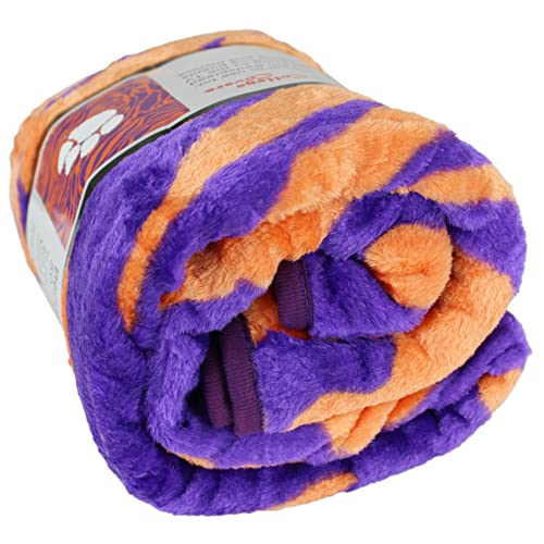 Clemson Tigers Raschel Throw Blanket - 60 x 50 Inches