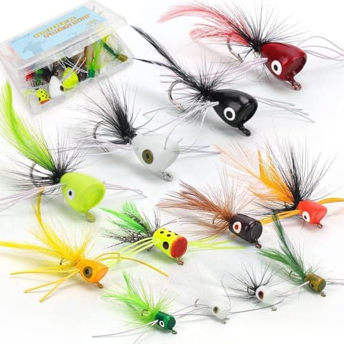 Fly Fishing Poppers Flies, Popper Flies Kit for Trout