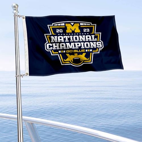 Michigan Wolverines 2023 CFP National Champions Boat/Golf Flag - 12x18