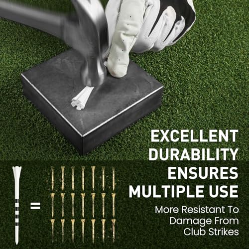 FINGER TEN Extra Long Golf Tees 5 Inch, 50 Pack, White, Durable Plastic