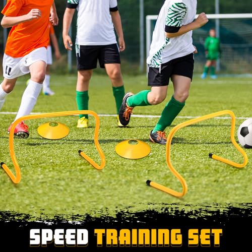 Agility Hurdles Training Set - 12 Yellow Hurdles & Cones