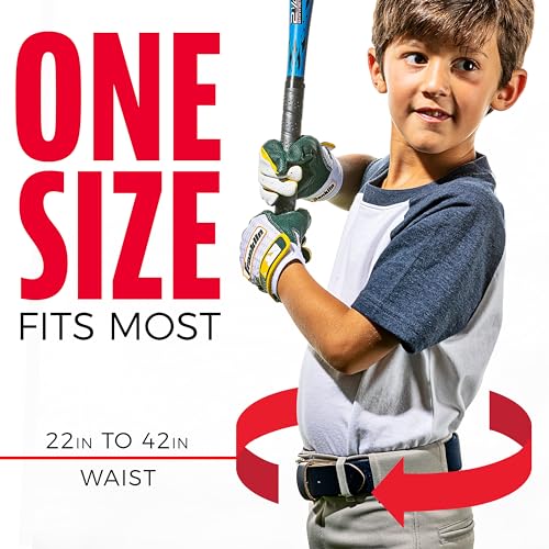 Adjustable Baseball & Softball Belt - Elastic Uniform Accessory - 22"-42" Royal