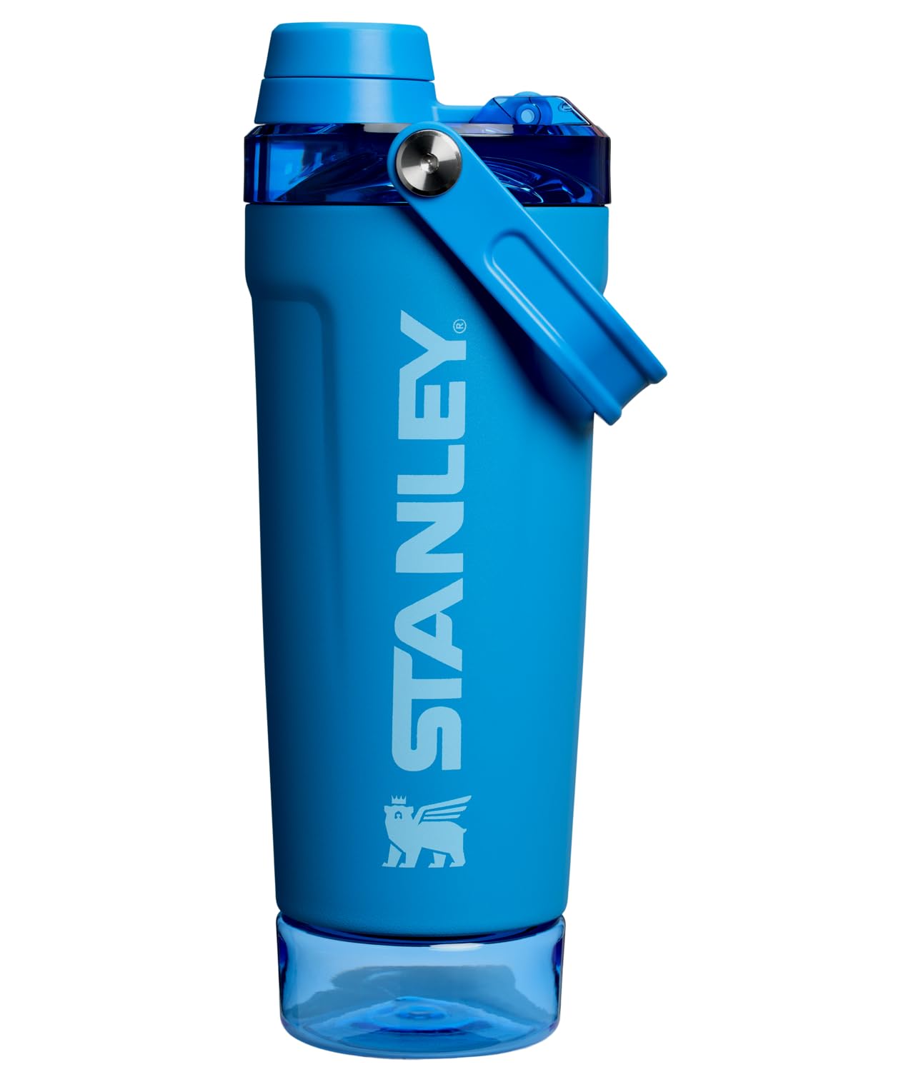 STANLEY Vitalize Shaker Bottle 20 oz | Leakproof Insulated Stainless Steel Shaker Cup | Base Storage and Twist On Fast Flow Lid | Protein Shakes and Pre Workout Powder | BPA-Free | Azure