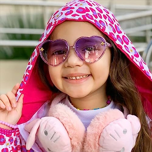 Kids Heart Shaped Sunglasses - Cute Beige Eyewear for Ages 3-10