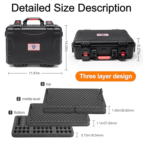 Kinghardcase 600 Round Ammo Storage Case with Lock, Waterproof, Rugged Transport for 10mm, .41 Rem Magnum, .40 S&W, & More