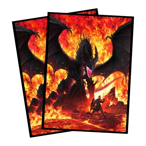 Fire Dragon 100ct Hand-Drawn Textured Matte TCG Card Sleeves - Regular