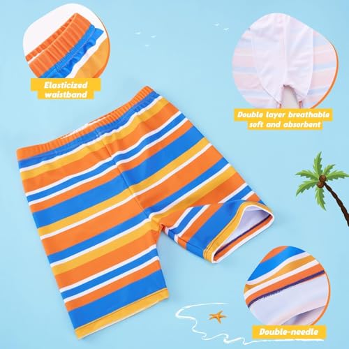 Kids Boys 2-Piece Shark Swimsuit with Rash Guard & Trunk - Yellow Truck 4-5T