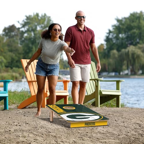 NFL Cornhole Game Set - 2' x 3' Wood Boards with Team Logo Bags - Green Bay Packers