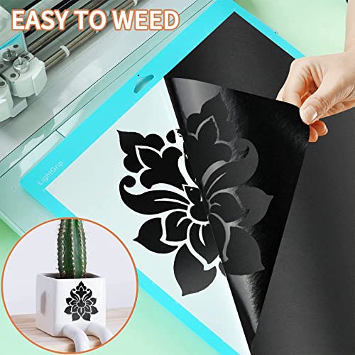 Permanent Vinyl Roll - Matte Black Adhesive, 12" x 10 FT