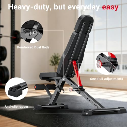 Adjustable Foldable Weight Bench - 900Lb Capacity for Home Gym