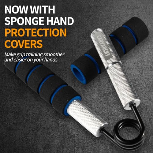6-Pack Grip Strength Trainer Set - 50-350LB Resistance, Metal, Purple/Silver/Blue/Red/Black/Gold