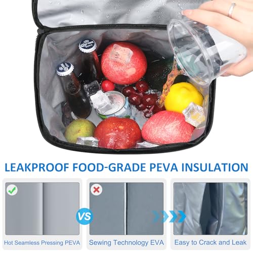 Tenot Light Grey Cooler Backpack 33 Cans Insulated Leakproof Portable Bag