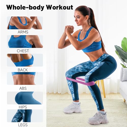 Resistance Loop Exercise Bands Set - 5 Levels, Pink