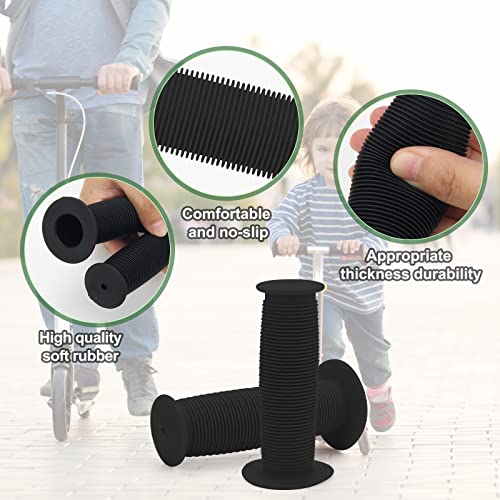 Bike Grips for Kids - Non-Slip Rubber, 90mm - Black