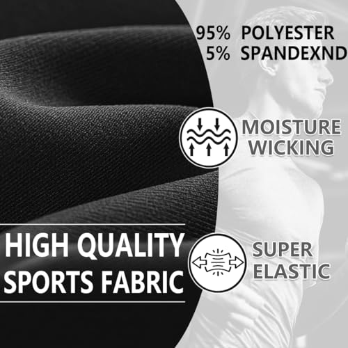 Moisture Wicking Headbands for Women - 5 Pack Black + Black