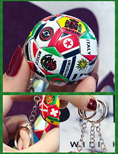 Hefeilzmy Soccer Ball Key Chain - 1.6" ABS Ball, Team World Cup Gift (Variation 3)