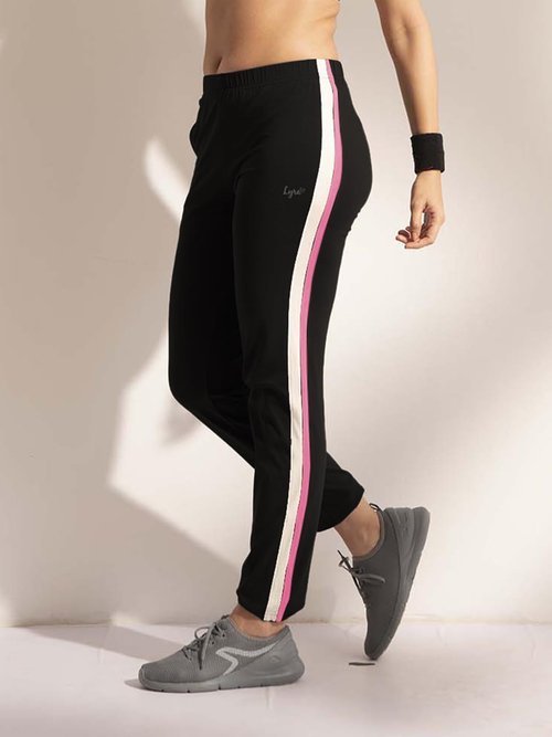 Lyra Cotton Track Pants Women's Joggers| Elastic Waistband | Straight Leg Lounge Pants | Perfect Sports Wear | Pack of 2 Size - XL, Color - Black & Navy Blue