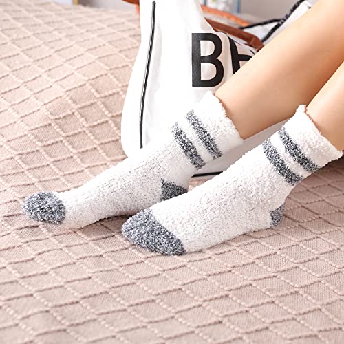Cozy Fluffy Fuzzy Socks for Women - 3 Pairs Winter Slipper Socks