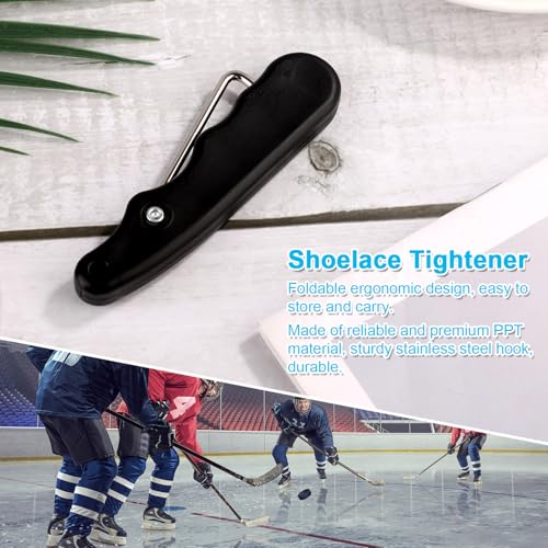Lasuroa Hockey Skate Tightener - Foldable Shoe Lace Puller, Black, 1
