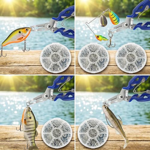 350pcs Fishing Split Rings Kit - 7 Sizes High Strength Steel - Silver