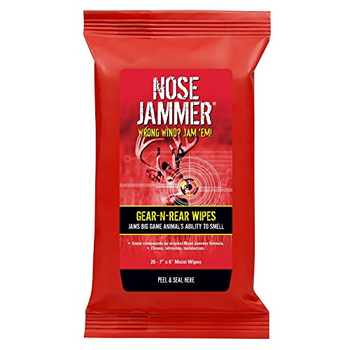 Nose Jammer Gear-N-Rear Hunting Wipes - 20 Scent-Free Field Wipes