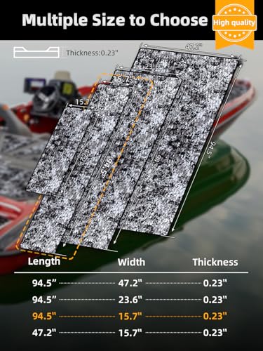 FOCEAN Snow Camo EVA Boat Flooring Self-Adhesive Marine Decking 94.5" x 15.7"