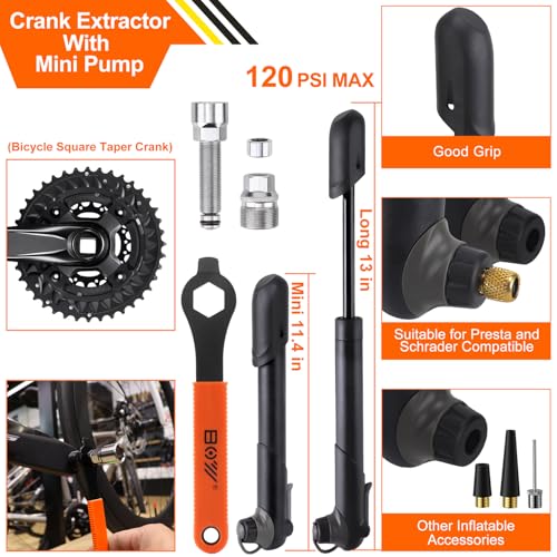 Bicycle Repair Kit with Tire Pump - Portable Tool Kit