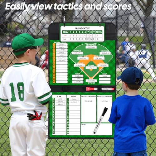 Magnetic Baseball Lineup Board with 40 Cards & Markers