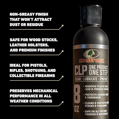 Clenzoil Mossy Oak 8 oz Gun Cleaning Oil - All-in-One CLP for Firearms