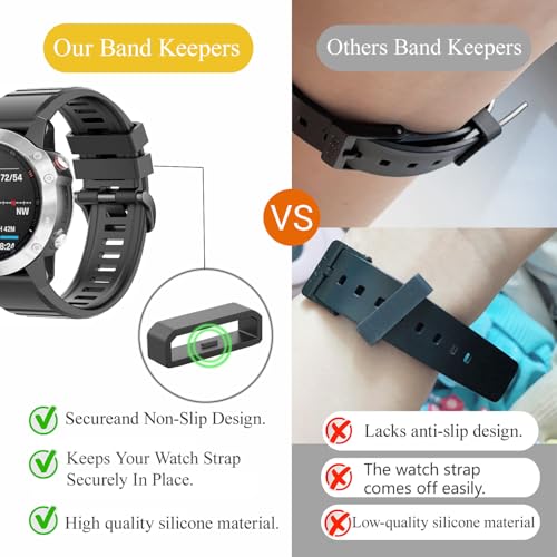 10 Pack Silicone Watch Band Keeper Loops for Garmin