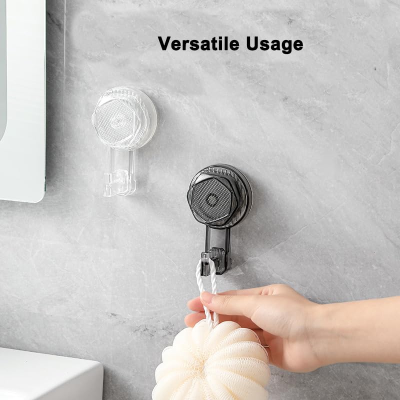 Kuangpu 3 Pack Vacuum Rotation Suction Cup Hook, 22 LB Heavy Duty Wreath Holder for Window, Glass Doors, Tiles, Welcome Sign (Clear White)