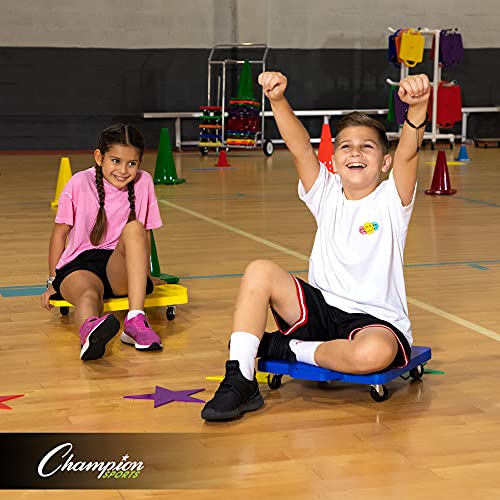 Champion Sports Blue 16-Inch Scooter Board with Handles - Durable Plastic Indoor & Outdoor Play