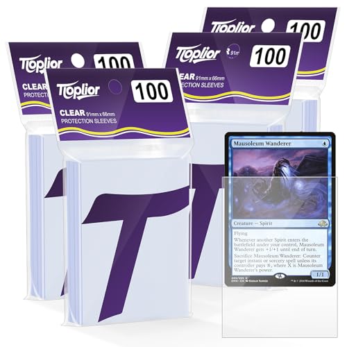 Clear Card Sleeves - 400 Count Soft Plastic Protectors for Trading Cards