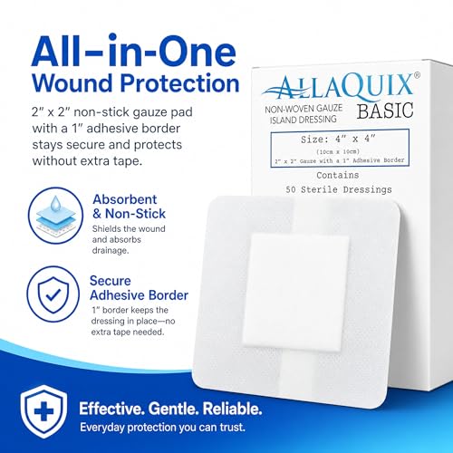 Island Dressing Post Surgery - Sterile Non Stick Gauze Pads 4"x4" - 50 Pack